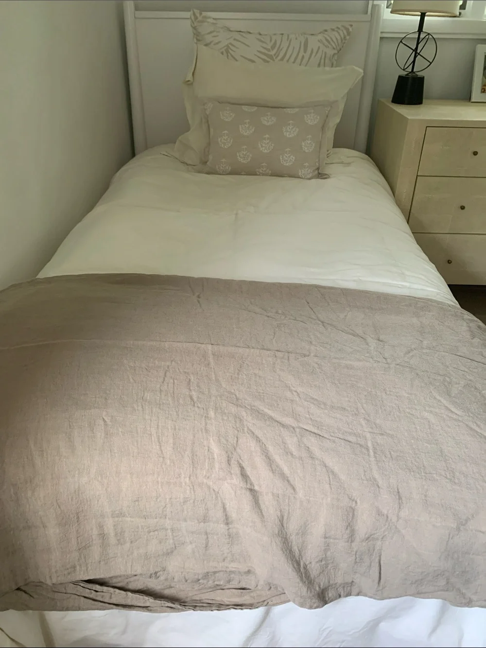 PAIR of PARACHUTE Linen Duvet Covers  in Taupe - Soft Breathable Bedding
